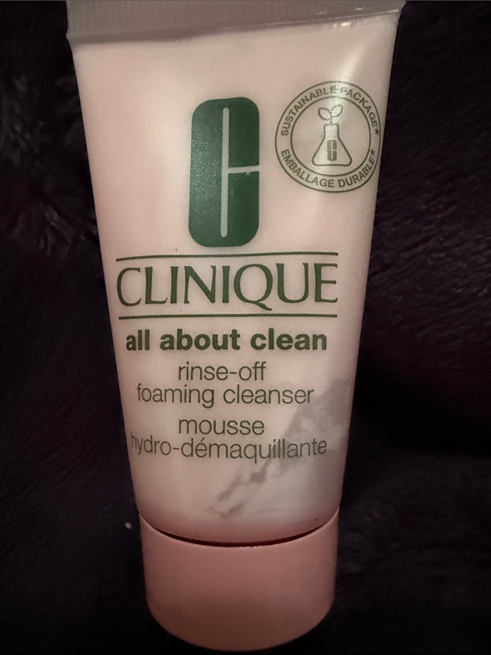 Clinique All About Clean Rinse-Off Foaming Cleanser - Light Pink & Green Logo